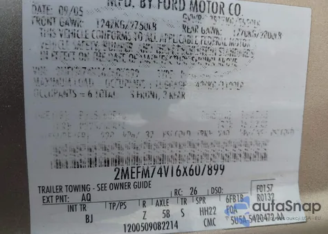 2006 Mercury Grand Marquis Gs from USA, damaged, VIN 2MEFM74V16X607899